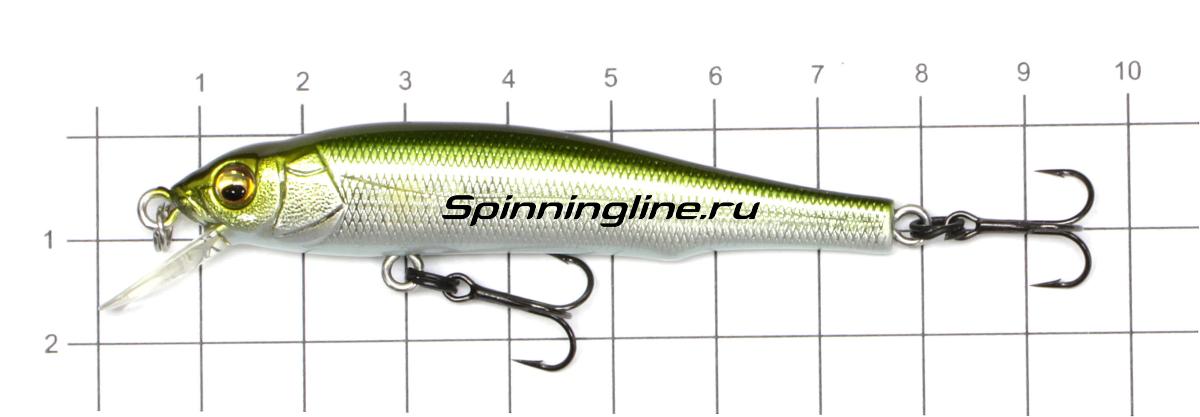Воблер Megabass X-70 gg tequila shad - фото на размерной линейке (цвет может отличаться) 1