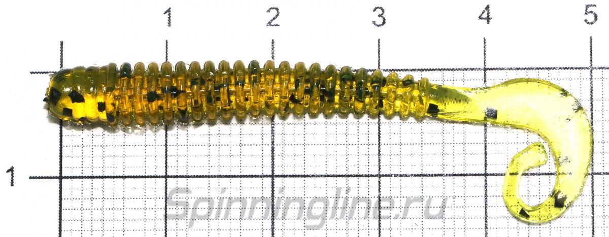 Приманка Reins G-Tail Saturn Micro 2" 012 Junebug - фото на размерной линейке (цвет может отличаться) 1