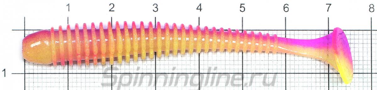 Приманка Keitech Swing Impact 3.5" Black - фото на размерной линейке (цвет может отличаться) 1
