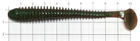 Keitech - Приманка Swing Impact 4" Sun Shine Lime - фотография приманки на линейке