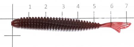Bait Breath - Приманка Fish Tail 2.8" watermelon seed 106 - фотография приманки на линейке