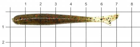 Bait Breath - Приманка Fish Tail U 30 2.8" pink shad 715 - фотография приманки на линейке