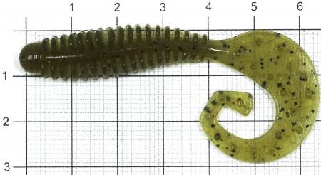 Reins - Приманка G-Tail Grub 3" 420 Kito Kito Shad - фотография приманки на линейке
