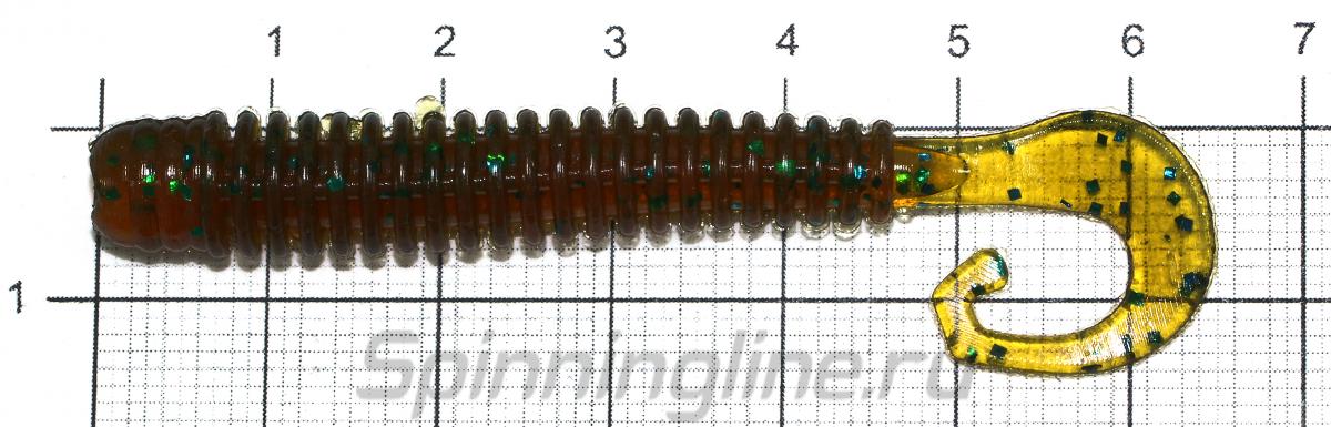 Приманка Reins G-Tail Saturn 2.5" 007 Ebimiso/Miso Shrimp - фото на размерной линейке (цвет может отличаться) 1