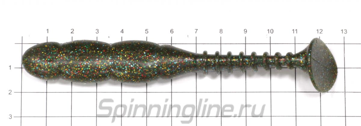 Приманка Reins Rockvibe Shad FAT 5" 419 Chart Pepper - фото на размерной линейке (цвет может отличаться) 1