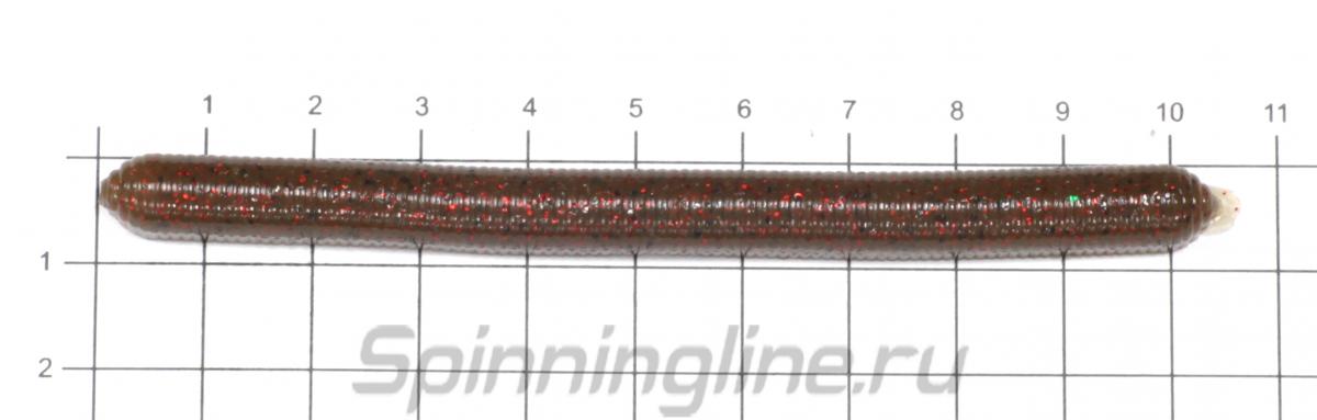 Приманка Reins Doctor Fish 4" A01 Purple Weenie - фото на размерной линейке (цвет может отличаться) 1