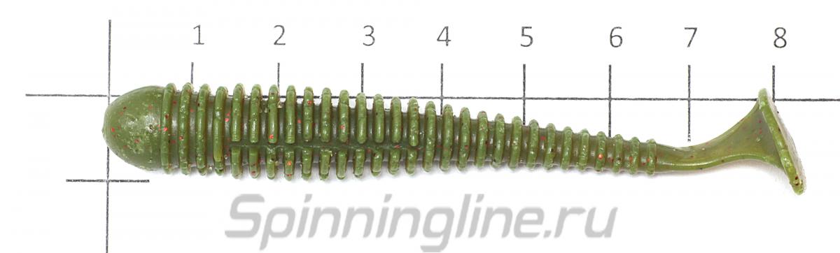 Приманка Vibro Worm 3.4" 12-6-F - фото на размерной линейке (цвет может отличаться) 1