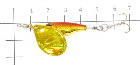 Daiwa - Блесна Silver Creek SPINNER Z 1060-C hl black gold - фотография приманки на линейке