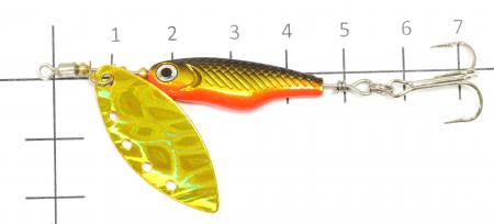 Daiwa - Блесна Silver Creek SPINNER Z 1090 hl yamame - фотография приманки на линейке