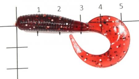 Allvega - Приманка Flutter Tail Grub 55 chartreuse - фотография приманки на линейке