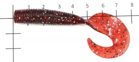 Allvega - Приманка Flutter Tail Grub 80 solid yellow RT - фотография приманки на линейке