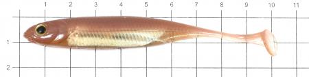 Fish Arrow - Приманка Flash J Shad 4" 06 kosan ayu/silver - фотография приманки на линейке