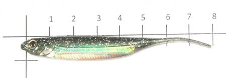 Fish Arrow - Приманка Flash J 3" 02 wm/silver - фотография приманки на линейке