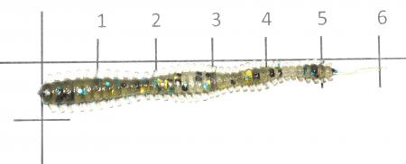 Kosadaka - Приманка S-Liner Worm 55 DS - фотография приманки на линейке