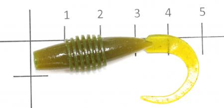 STRIKE PRO - Приманка Finesse Grub 2 SSB-005A bloodworm - фотография приманки на линейке