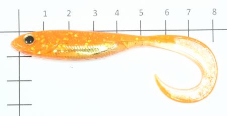 Fish Arrow - Приманка Flash J Grub 4.5" SW 109 glow/silver - фотография приманки на линейке