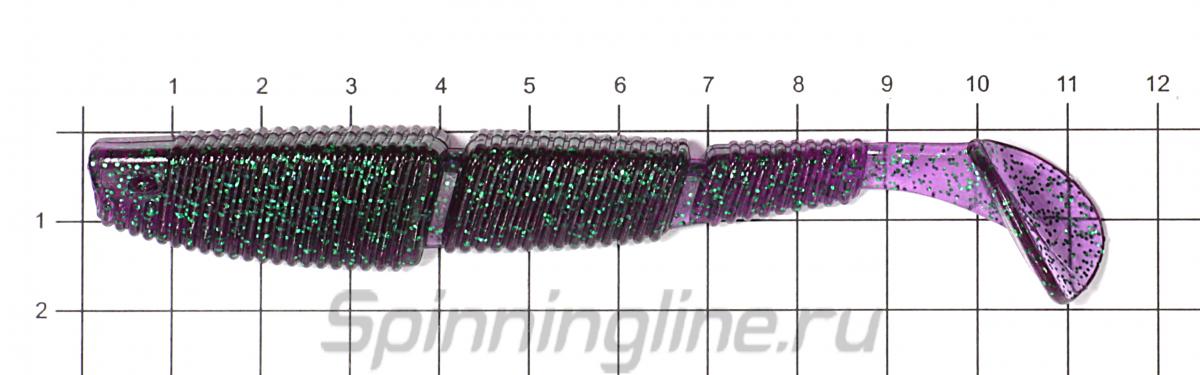 Приманка Narval Complex Shad 100 007-Purple Spring - фото на размерной линейке (цвет может отличаться) 1