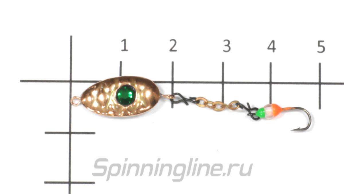 Блесна Sprut Beetle 1 2,5гр Nickel - фото на размерной линейке (цвет может отличаться) 1