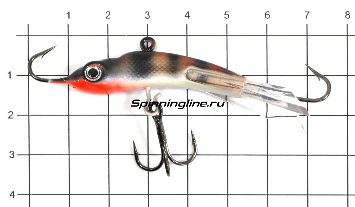 Балансир Jig Master Горбач 70 Карибский рассвет - фото на размерной линейке (цвет может отличаться) 1