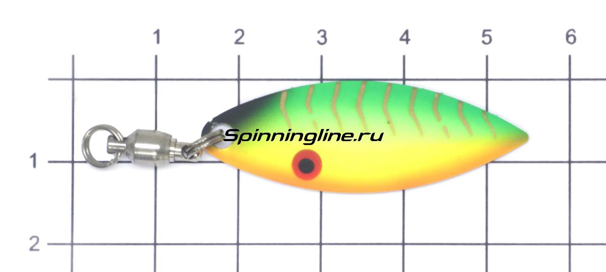 Лепесток с вертлюгом Strike Pro Spinner Blade Long 3 A70-713 - фото на размерной линейке (цвет может отличаться) 1