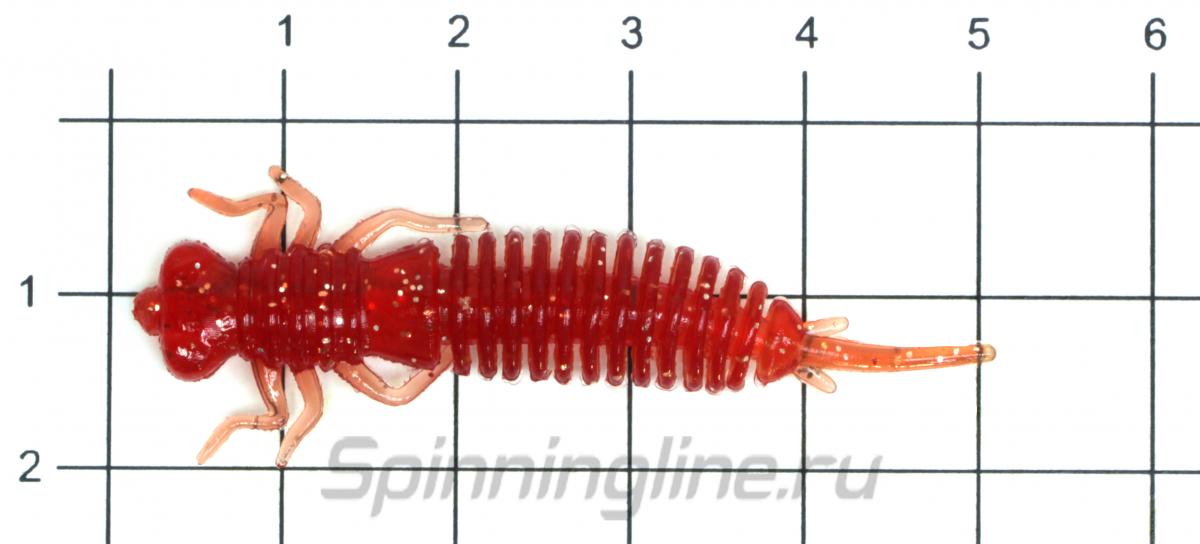 Приманка Garry Angler Larva 2" белый с блестками сыр - фото на размерной линейке (цвет может отличаться) 1