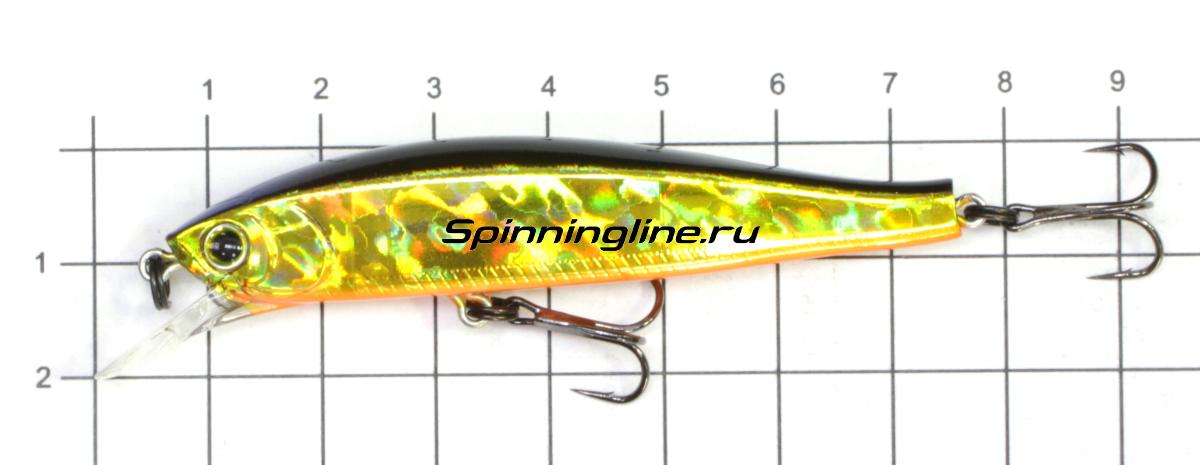 Воблер Duel Hardcore Minnow Flat 70SP MEWS - фото на размерной линейке (цвет может отличаться) 1