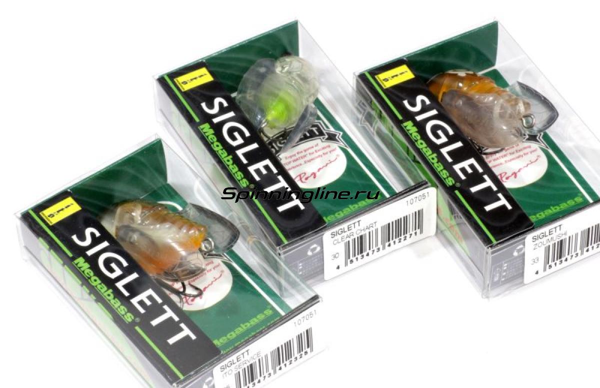 Воблер Megabass Siglett mat tiger - Данное фото демонстрирует вид упаковки, а не товара. Товар на фото может отличаться по цвету, комплектации и т.д. Дизайн упаковки может быть изменен производителем 1
