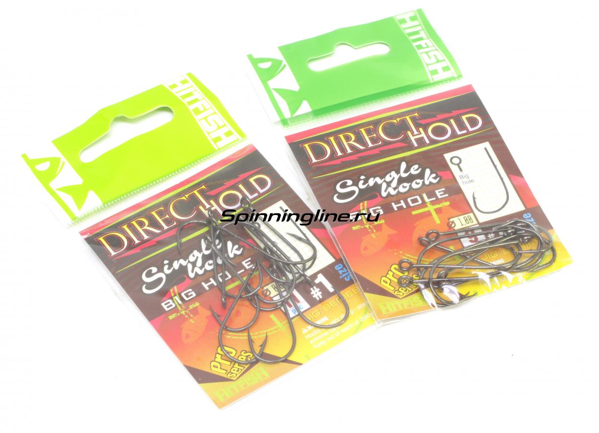 Крючок Hitfish Direct Hold Single Hook №8 - Данное фото демонстрирует вид упаковки, а не товара. Товар на фото может отличаться по цвету, комплектации и т.д. Дизайн упаковки может быть изменен производителем 1