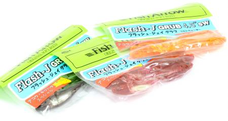 Fish Arrow - Приманка Flash J Grub 4.5" SW 109 glow/silver - фотография упаковки