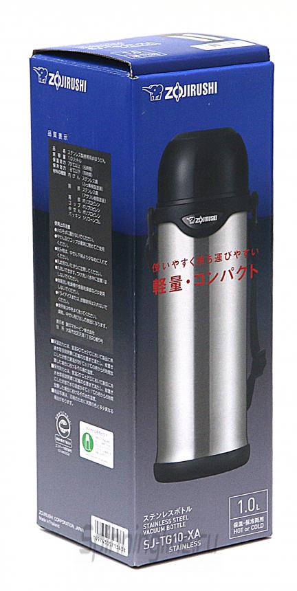 Термос Zojirushi SJ-TG10 XA 1.0л стальной - Данное фото демонстрирует вид упаковки, а не товара. Товар на фото может отличаться по цвету, комплектации и т.д. Дизайн упаковки может быть изменен производителем 1