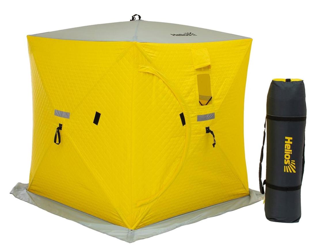 Палатка зимняя Helios Куб утепленная 1,5*1,5 Yellow/Grey - фото предоставлено поставщиком 1