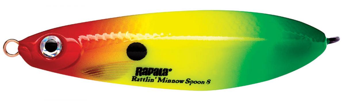 Блесна Rapala Rattlin Minnow Spoon 08 RYGR