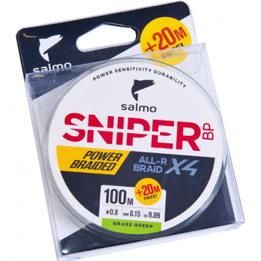 Шнур Salmo Sniper BP ALL R Braid X 4 120м 0,11мм Grass Green - фото предоставлено поставщиком 1