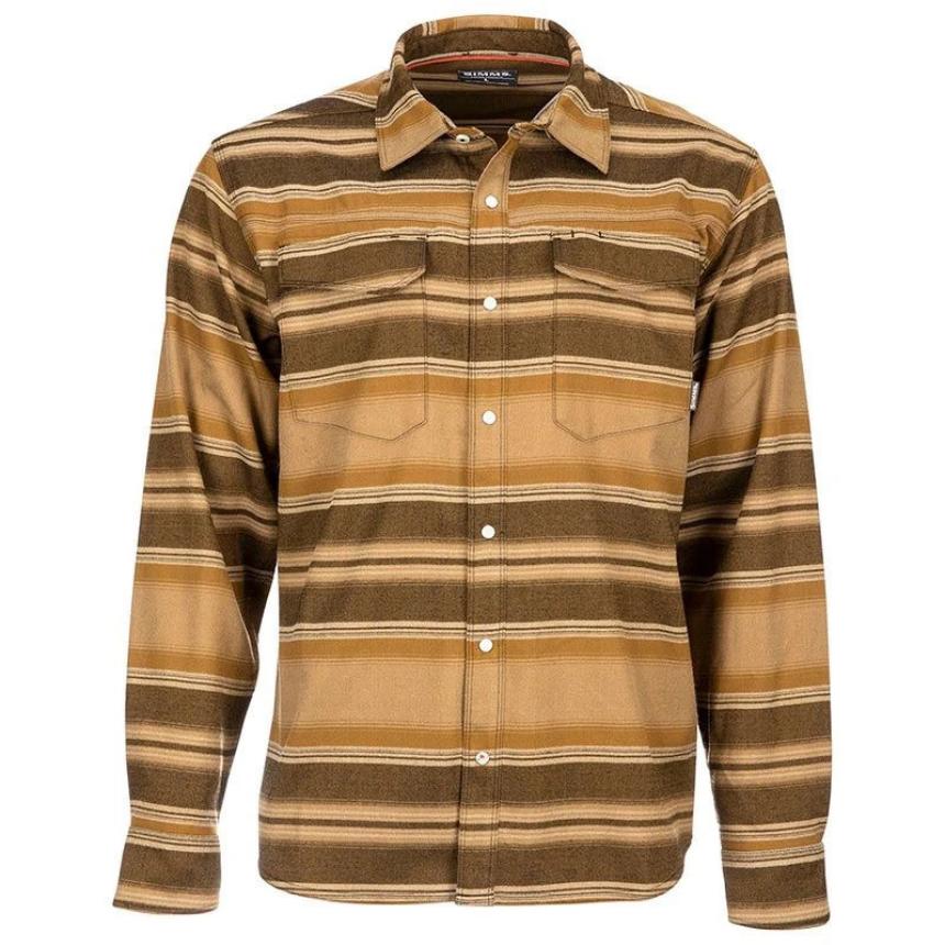 Рубашка Simms Gallatin Flannel LS Shirt L Dark Bronze Stripe