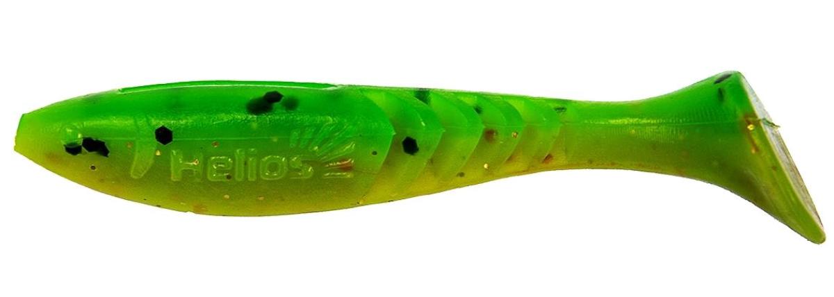 Салатовый виброхвост в щуке. Продукция хелиос. Набор виброхвостов. 75/7cv goldeh lime. Приманки helios.