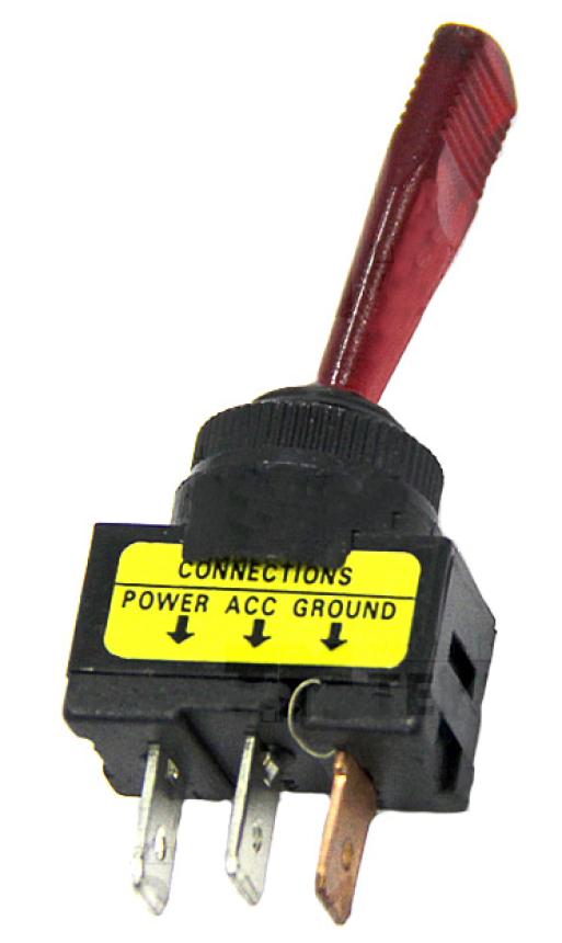 Переключатель двухпозиционный TMC (вкл-выкл) с красным флажковым выключателем с подсветкой