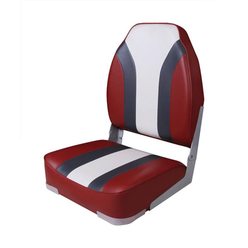 Сиденье Newstarmarine мягкое складное High Back Rainbow Boat Seat красно-белое