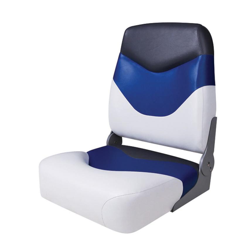 Сиденье Newstarmarine мягкое складное Premium High Back Boat Seat бело-синее