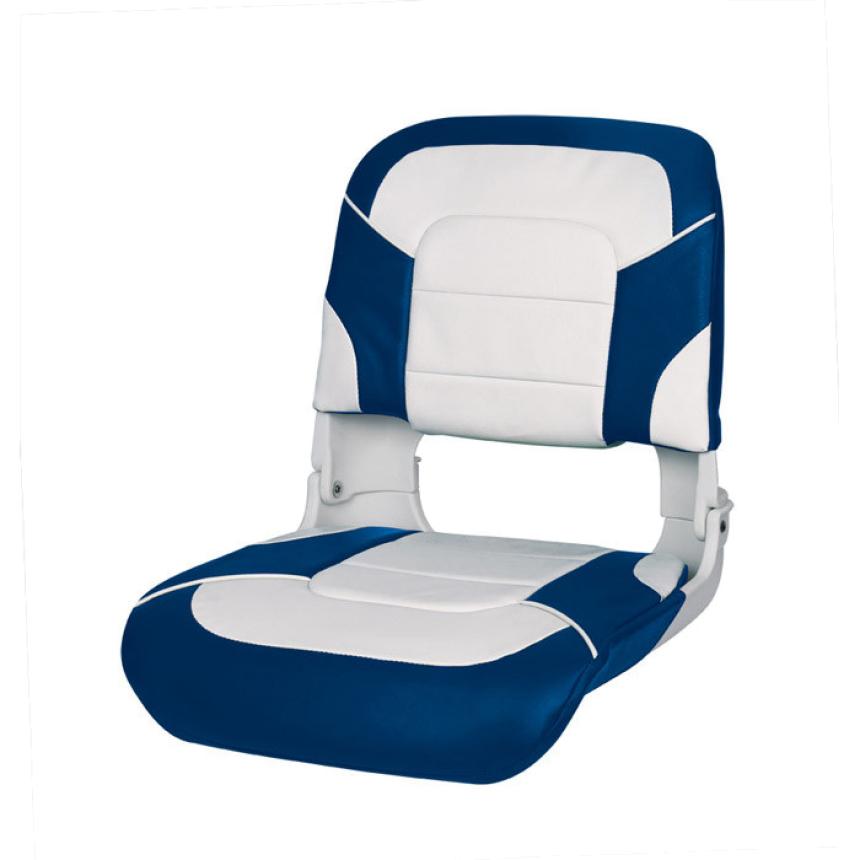 Сиденье Newstarmarine складное с подложкой All Weather High Back Seat бело-синее