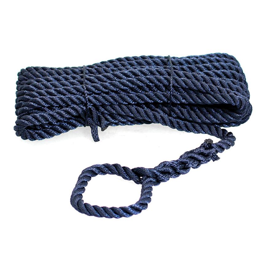 Трёхпрядный трос швартовый Santong Rope 10мм*10м тёмно-синий