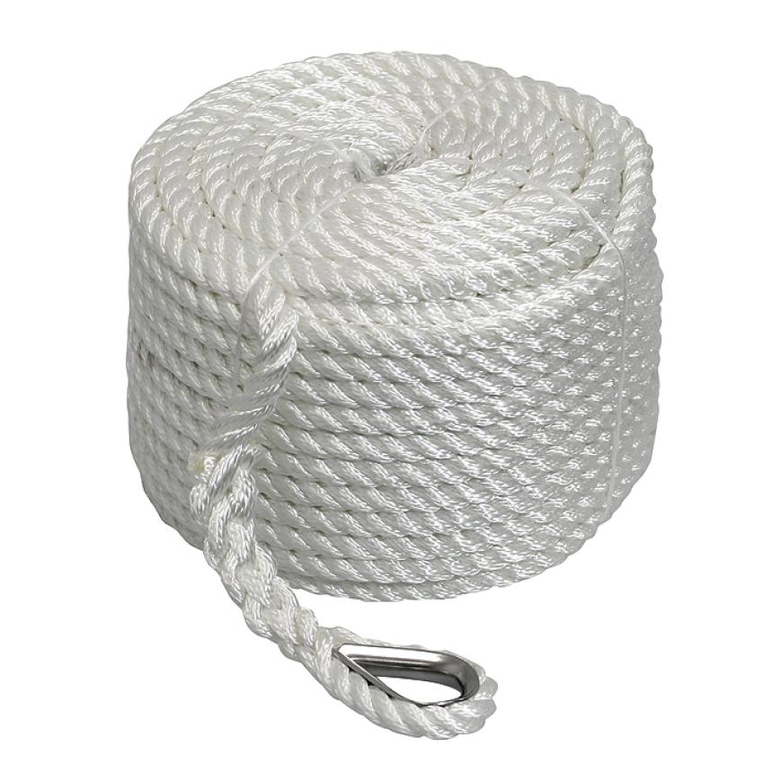 Трёхпрядный трос швартовый Santong Rope 14мм*45м белый