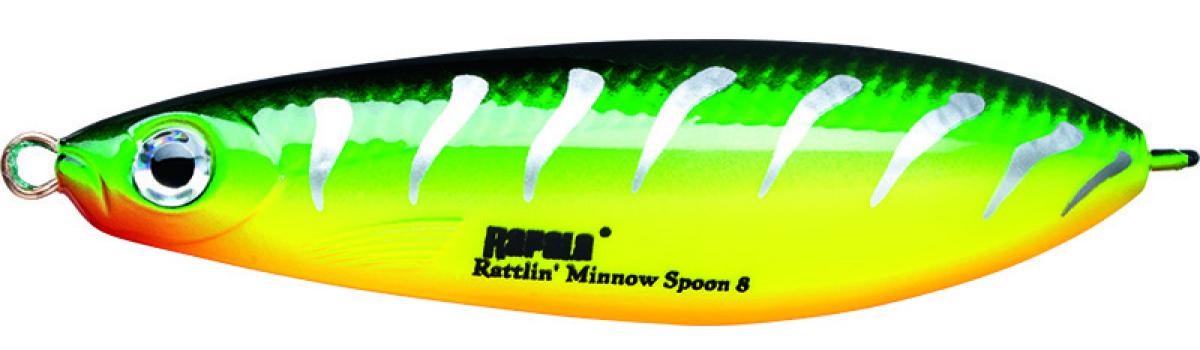 Блесна Rapala Rattlin Minnow Spoon 08 FRB