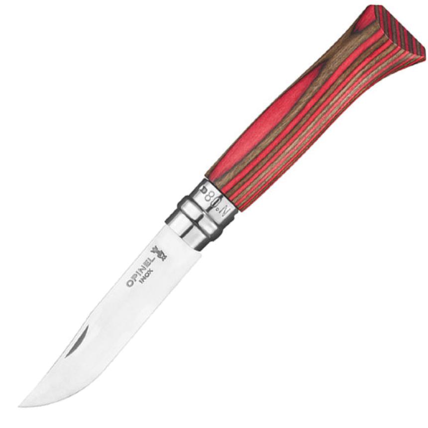 Нож Opinel №8 ручка из березы красная