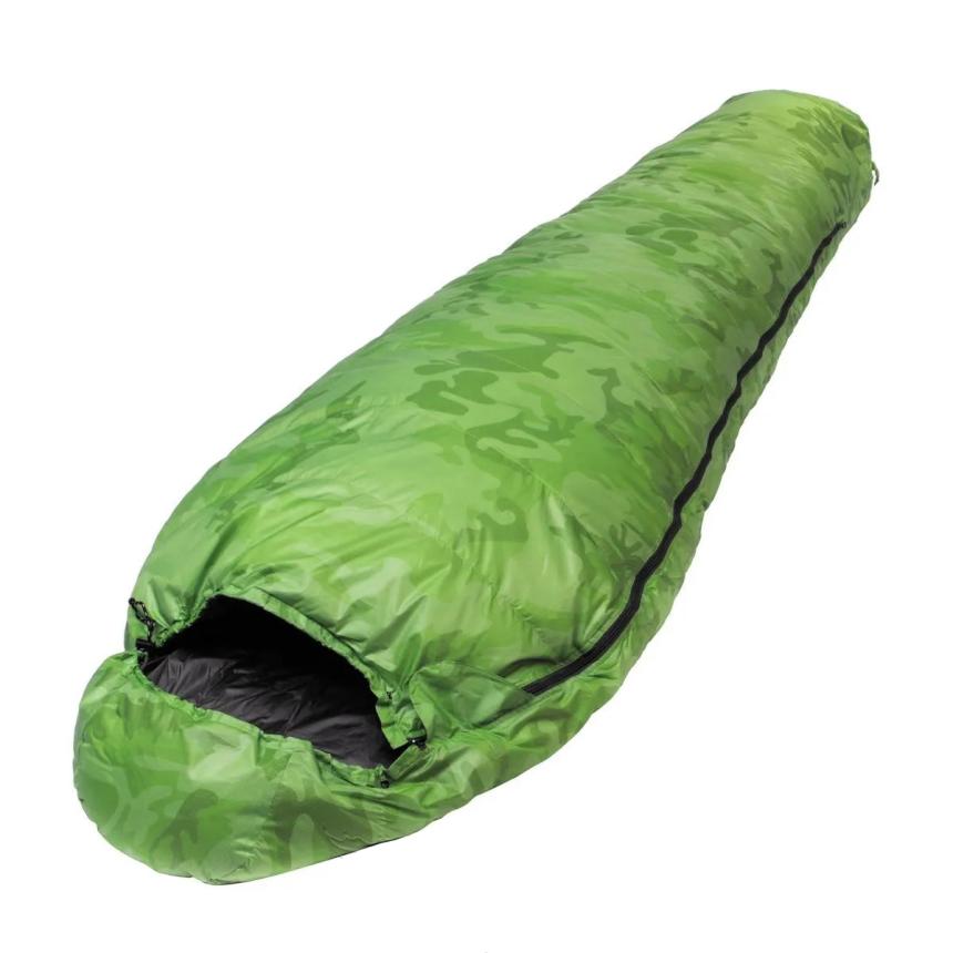 Спальный мешок Helios пуховый 210х80см зеленый