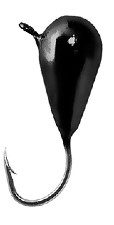 Мормышка Aqua Капля с ушком d6 черный лак
