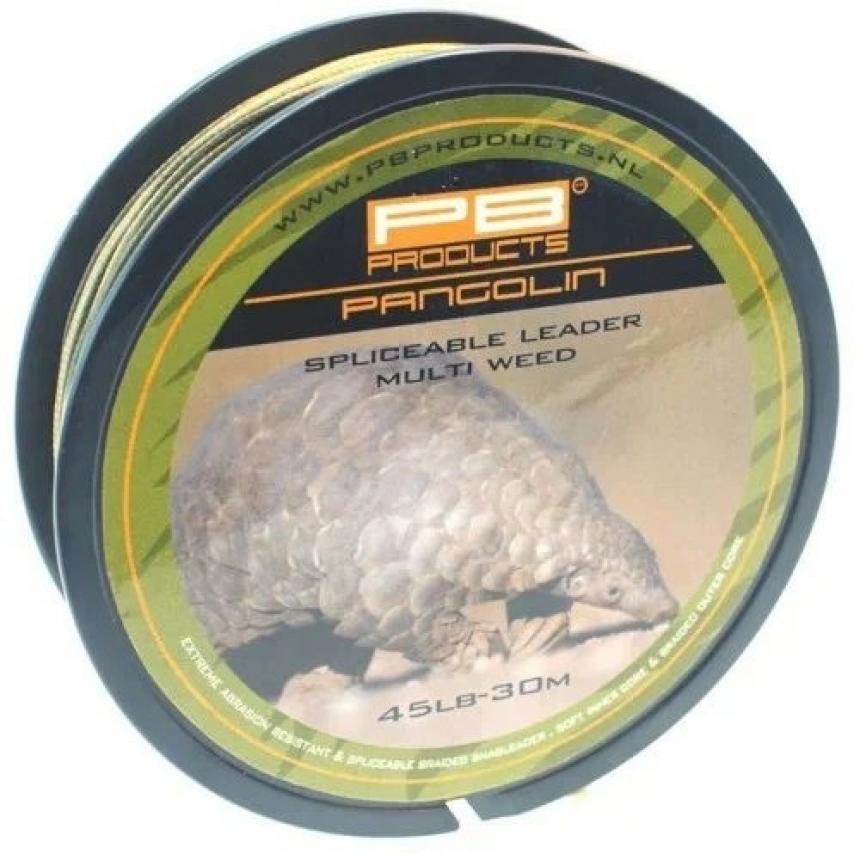 Противозакручиватель с сердечником PB Products Pangolin Leader 30м 45lb Multi Weed