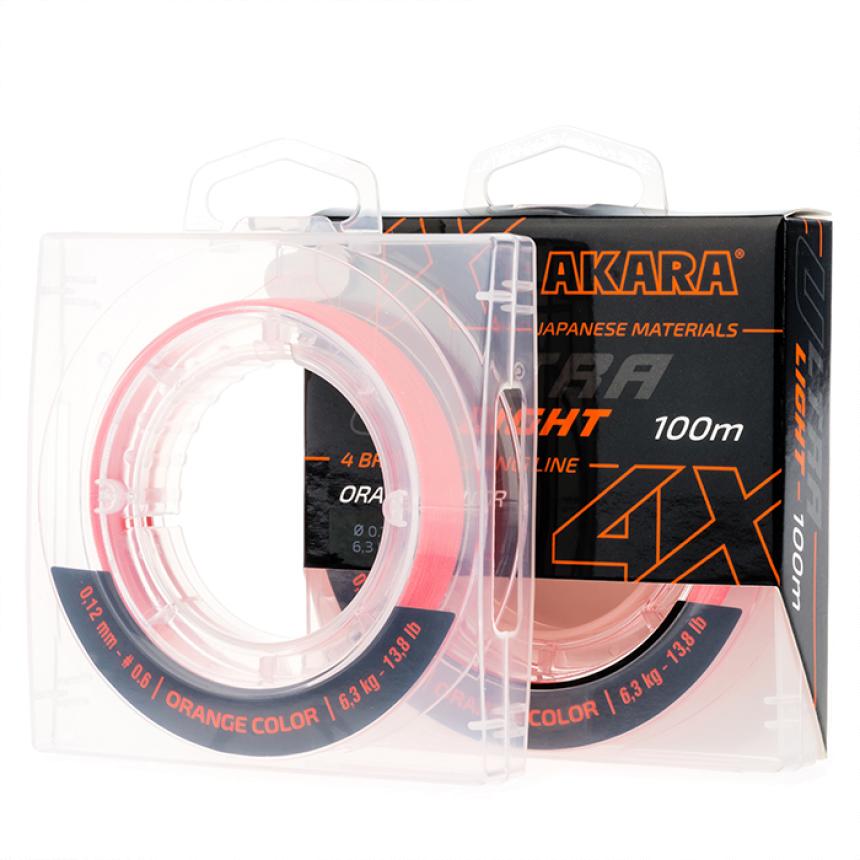 Шнур Akara Ultra Light 100м 0,12мм Orange