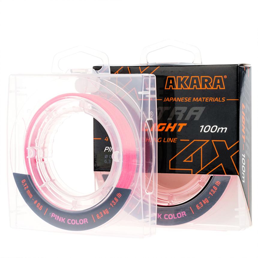 Шнур Akara Ultra Light 100м 0,12мм Pink