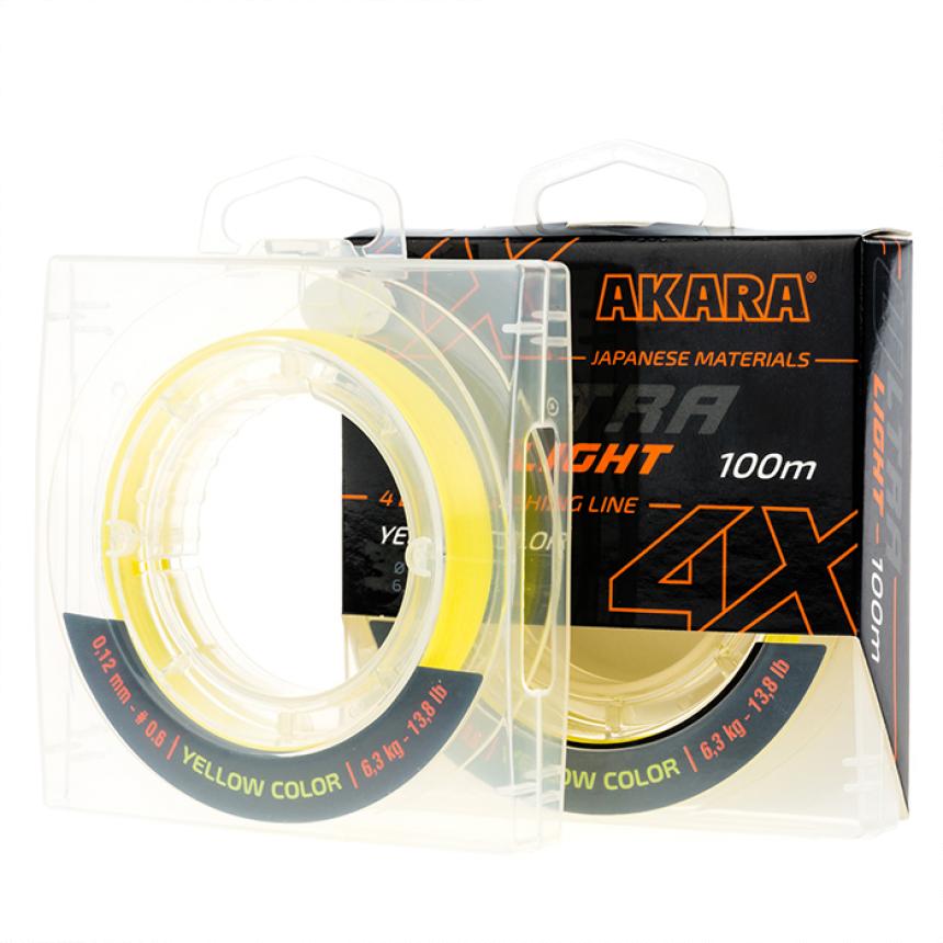Шнур Akara Ultra Light 100м 0,12мм Yellow