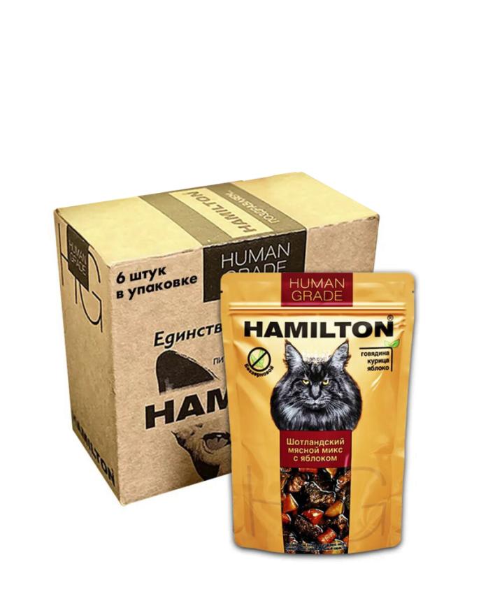 Пауч для кошек Hamilton Шотландский мясной микс с яблоком 85гр